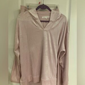 Carole Hochman pink velour lounge set XL